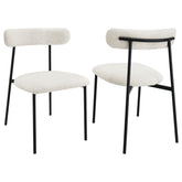 Best Furniture Outlet - Coaster - Anzio Boucle Upholstered Dining Side Chair White (Set of 2) - 108292
